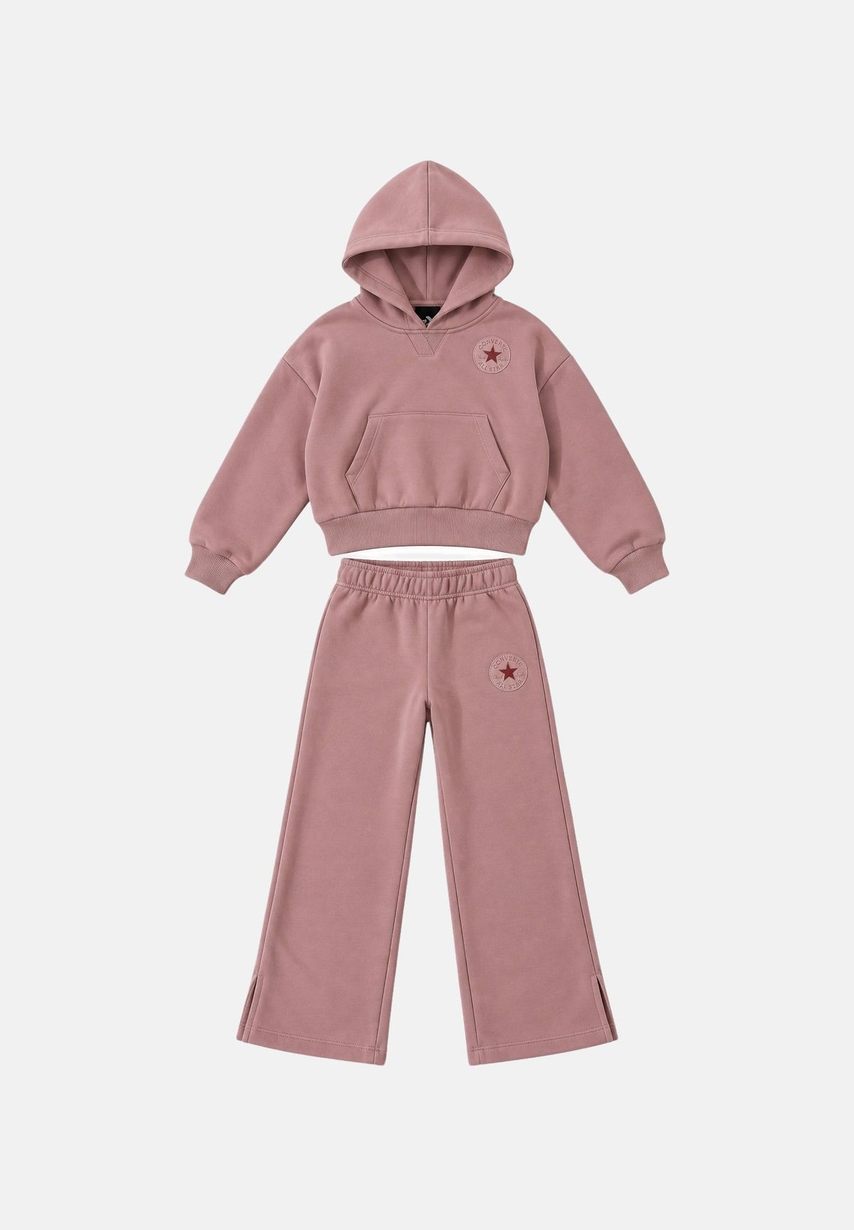 CONVERSE Tuta RELAXED HOODIE & PANT SET rosa antico per bambina 4CK121 ANP CONVERSE 
