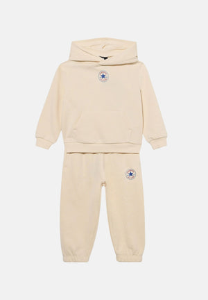 CONVERSE Tuta beige per neonato con felpa con cappuccio, pantaloni jogger e logo Chuck Taylor All Star. 6CK114 W0L CONVERSE 