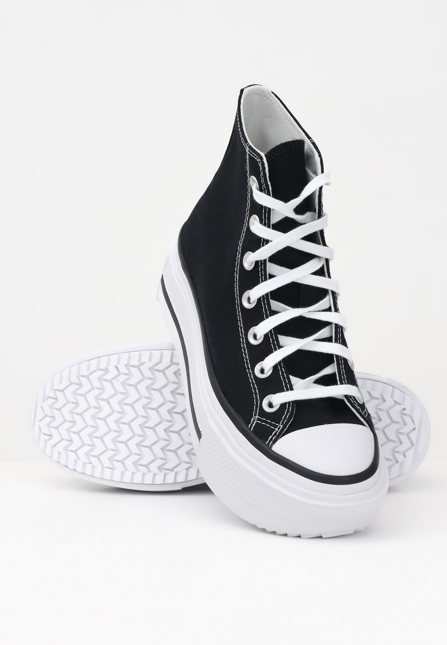 CONVERSE Sneakers Chuck Taylor All Star Lift Double Stack nere da donna A12975C . CONVERSE 