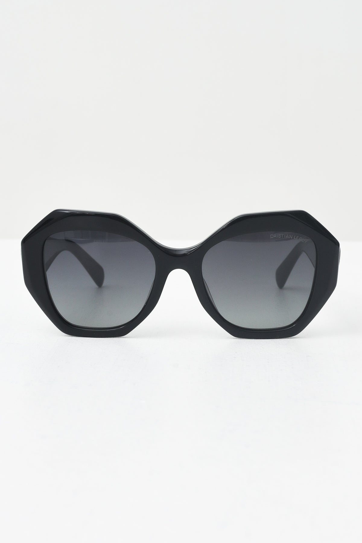 CRISTIAN LEROY Occhiali da sole neri da donna dal design ottagonale 25070 01 CRISTIAN LEROY 