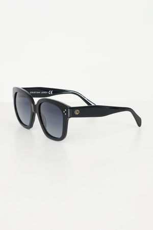 CRISTIAN LEROY Occhiali da sole neri da donna con montatura in acetato lucido 700203 01 CRISTIAN LEROY 