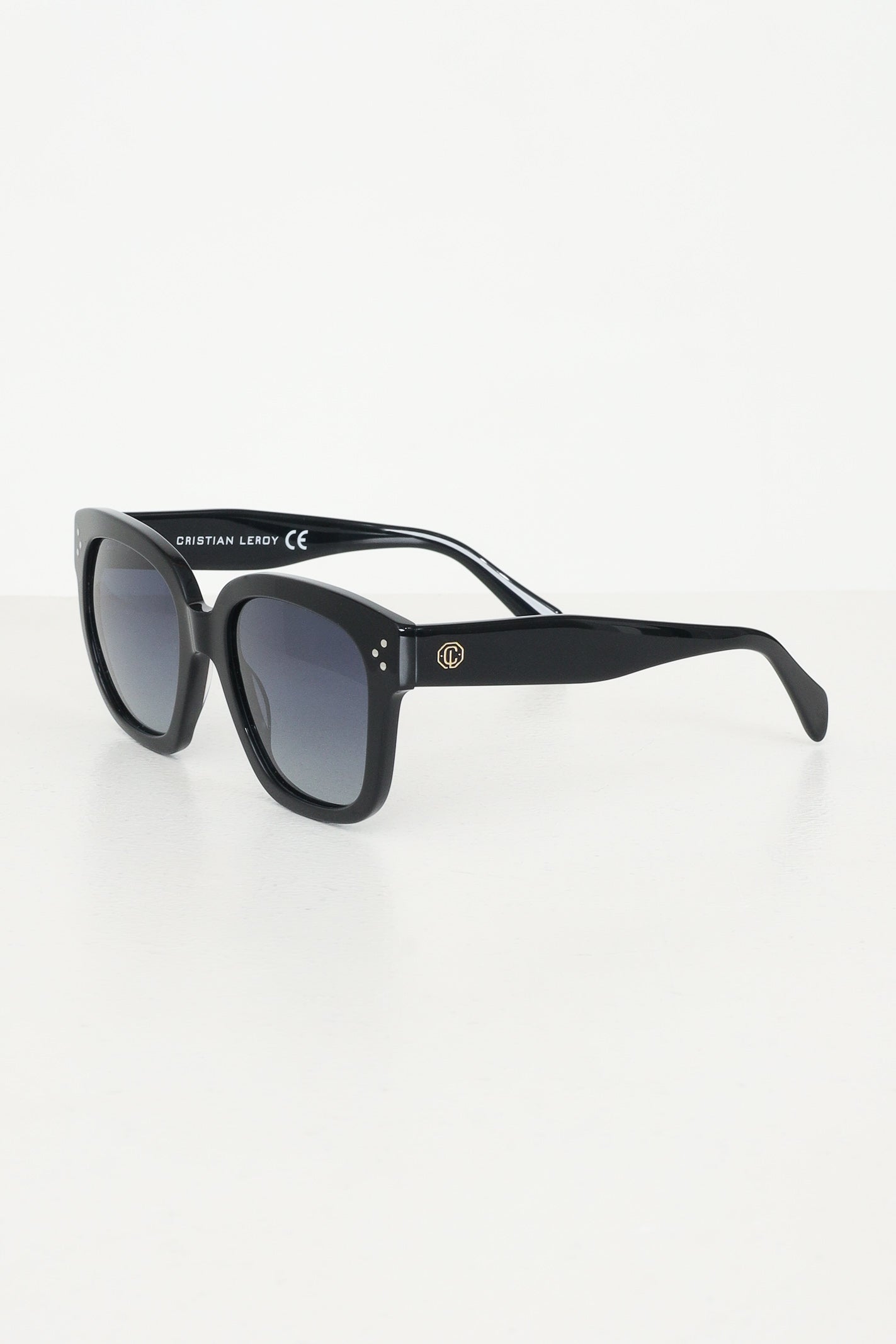 CRISTIAN LEROY Occhiali da sole neri da donna con montatura in acetato lucido 700203 01 CRISTIAN LEROY 