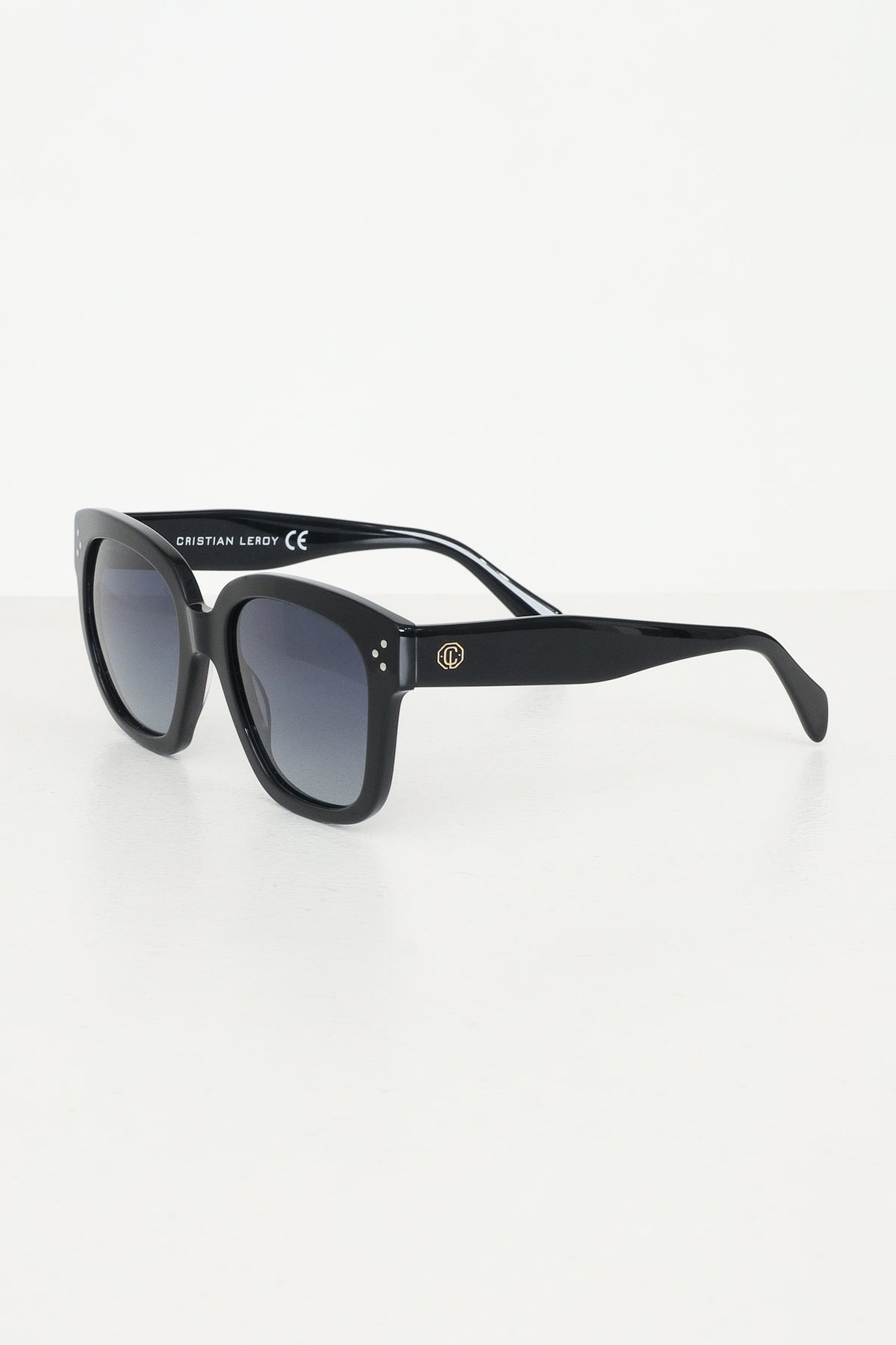 CRISTIAN LEROY Occhiali da sole neri da donna con montatura in acetato lucido 700203 01 CRISTIAN LEROY 