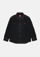 DIESEL Camicia di jeans  CSIMPLY-OVER nero per donna, ragazzi e bambini con lavaggio sfumato  e logo D ricamato. J01330KXBU6 K02 DIESEL 