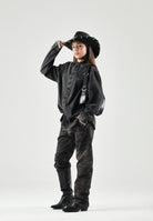 DIESEL Camicia di jeans  CSIMPLY-OVER nero per donna, ragazzi e bambini con lavaggio sfumato  e logo D ricamato. J01330KXBU6 K02 DIESEL 