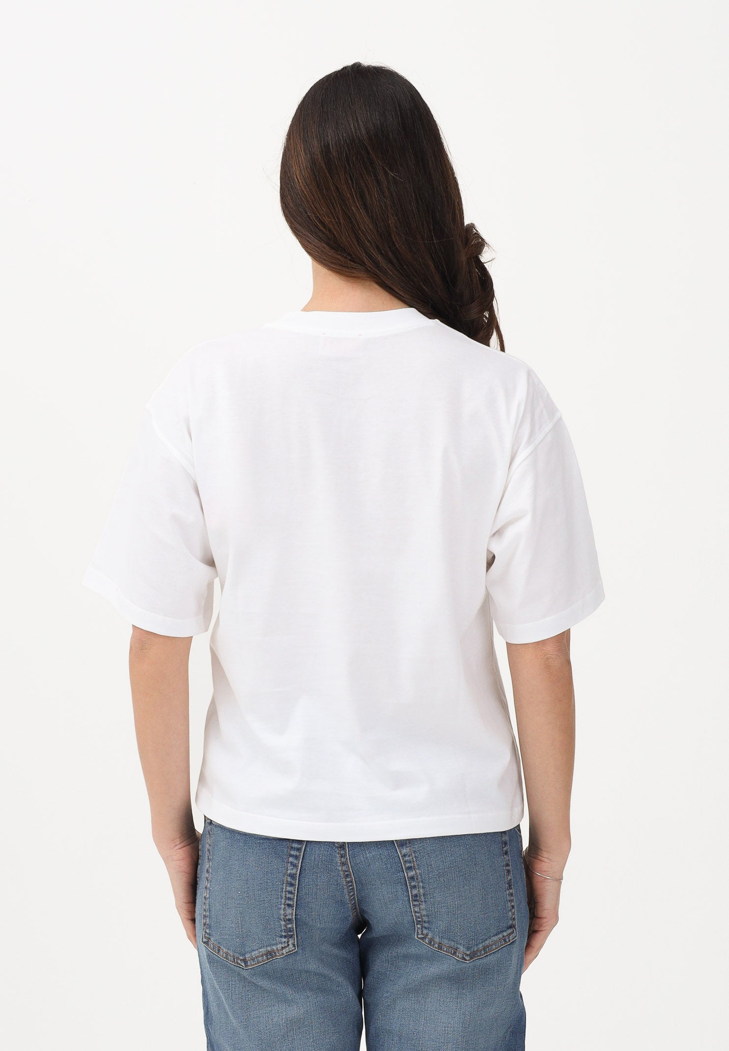 DIESEL T-shirt a manica corta bianca per donna e ragazze con logo Oval D J0242800YI9 K100 DIESEL 
