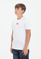DIESEL T-shirt a manica corta bianca per donna, ragazzi e bambini con logo J025010GRAI K100 DIESEL 