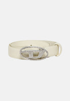 DIESEL Cintura bianca da donna con fibbia impreziosita da strass J02524KXBLR K141 DIESEL 