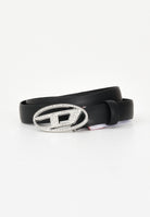 DIESEL Cintura nera da donna con fibbia impreziosita da strass J02524KXBLR K900 DIESEL 