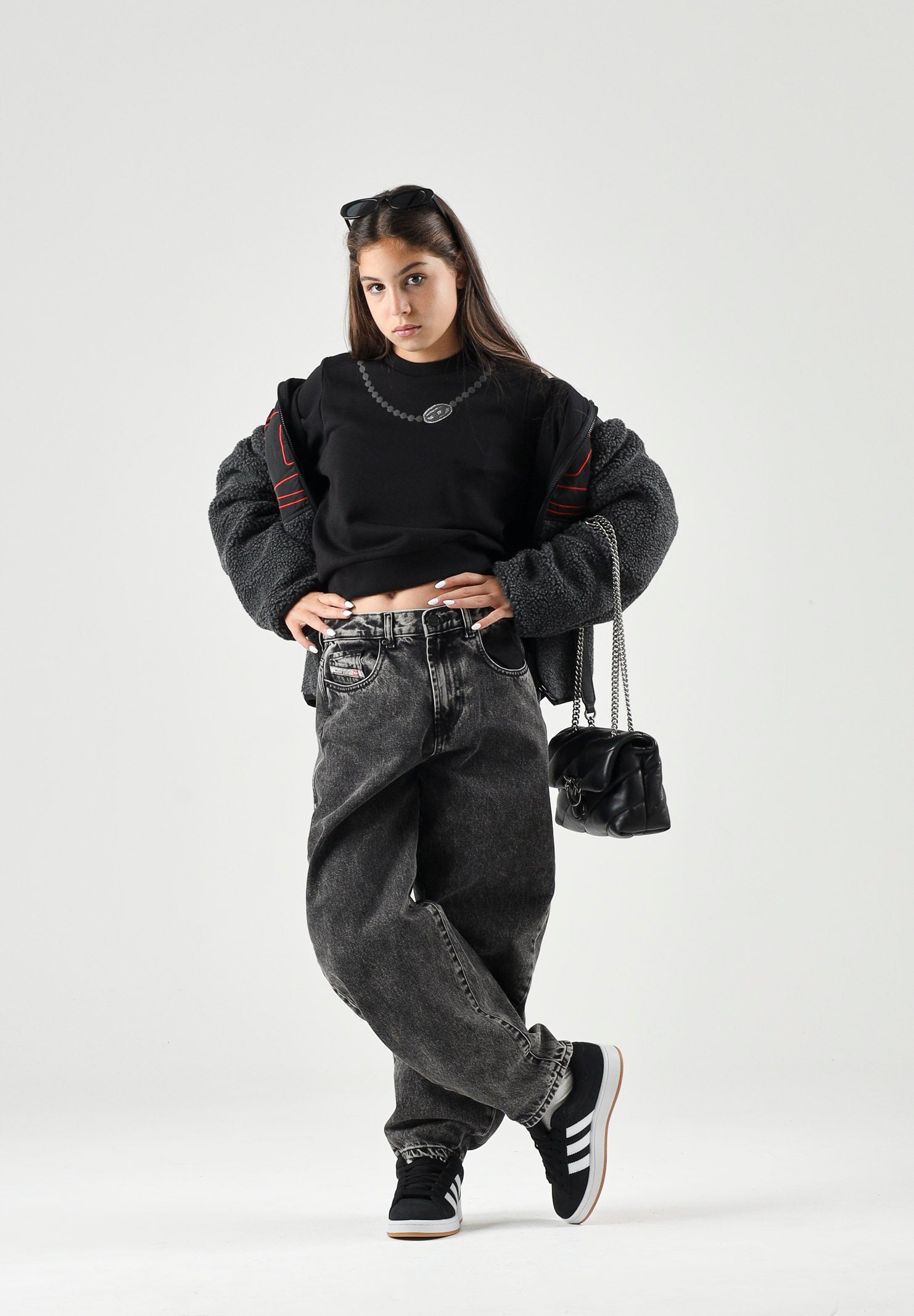DIESEL Jeans D-MILTY nero per donna, ragazzi e bambini con lavaggio marmorizzato J02885KXBUC K02 DIESEL 