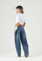 DIESEL Jeans D-DEVON  denim blu medio, per donna, ragazzi e bambini con cuciture a contrasto J02889KXBU3 K01 DIESEL 