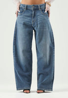 DIESEL Jeans D-DEVON  denim blu medio, per donna, ragazzi e bambini con cuciture a contrasto J02889KXBU3 K01 DIESEL 