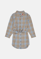DIESEL Abito camicia corto CHEMISIER a quadri azzurro polvere e beige per donna e ragazza. J02907KXBU9 K80U DIESEL 