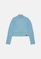 DIESEL Cardigan KAMMY colore dusty blue azzurro, per donna, ragazzi e  bambini con texture a coste J02911KYA2G K80U DIESEL 