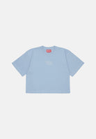 DIESEL T-shirt TLIXIN Dusty Blue, azzurro cielo per donna, ragazzi e  bambini  con piccolo logo Oval D frontale. J0291800YI9 K80U DIESEL 