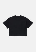DIESEL T-shirt TLIXIN cropped nera per donna, ragazzi e bambini con logo Diesel frontale effetto sfrangiato. J0291800YI9 K900 DIESEL 