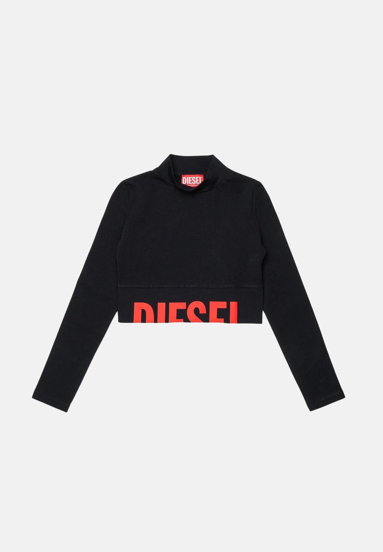 DIESEL Crop top TCEFILS colore  nero, per donna, ragazzi e bambini con logo frontale cut-off. J02935KYA0L K900 DIESEL 