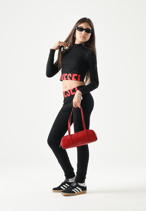 DIESEL Crop top TCEFILS colore  nero, per donna, ragazzi e bambini con logo frontale cut-off. J02935KYA0L K900 DIESEL 