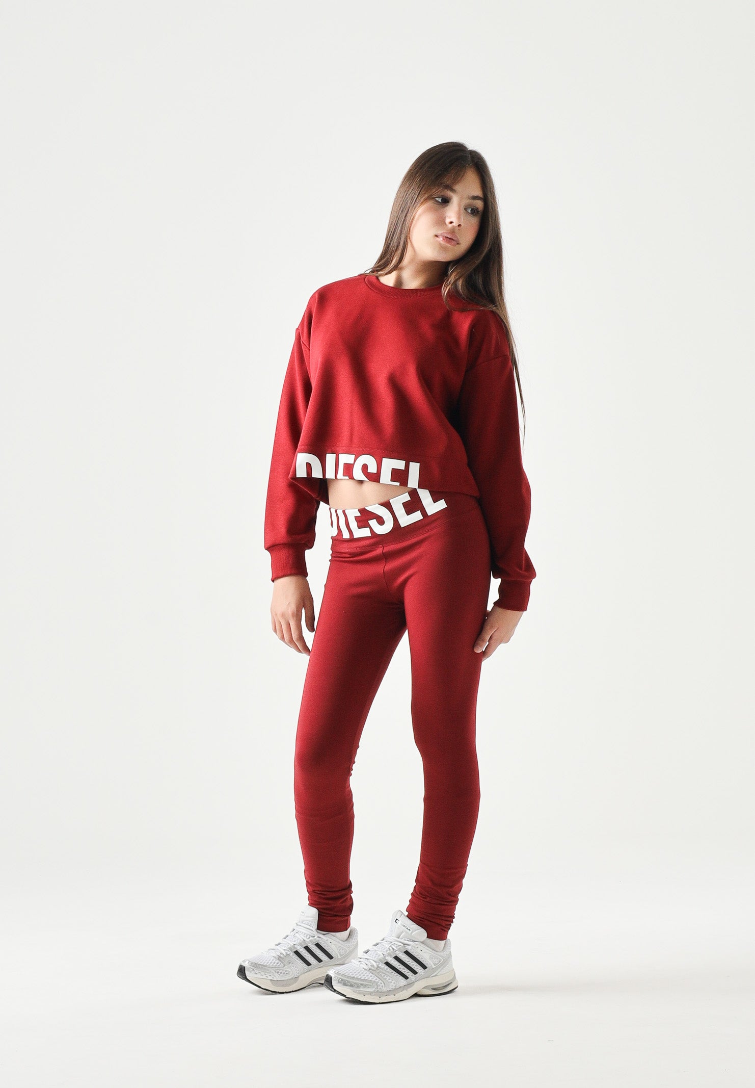 DIESEL Felpa cropped colore Syrah bordeaux, per donna, ragazzi e  bambini con logo frontale J02936KYAZ3 K440 DIESEL 