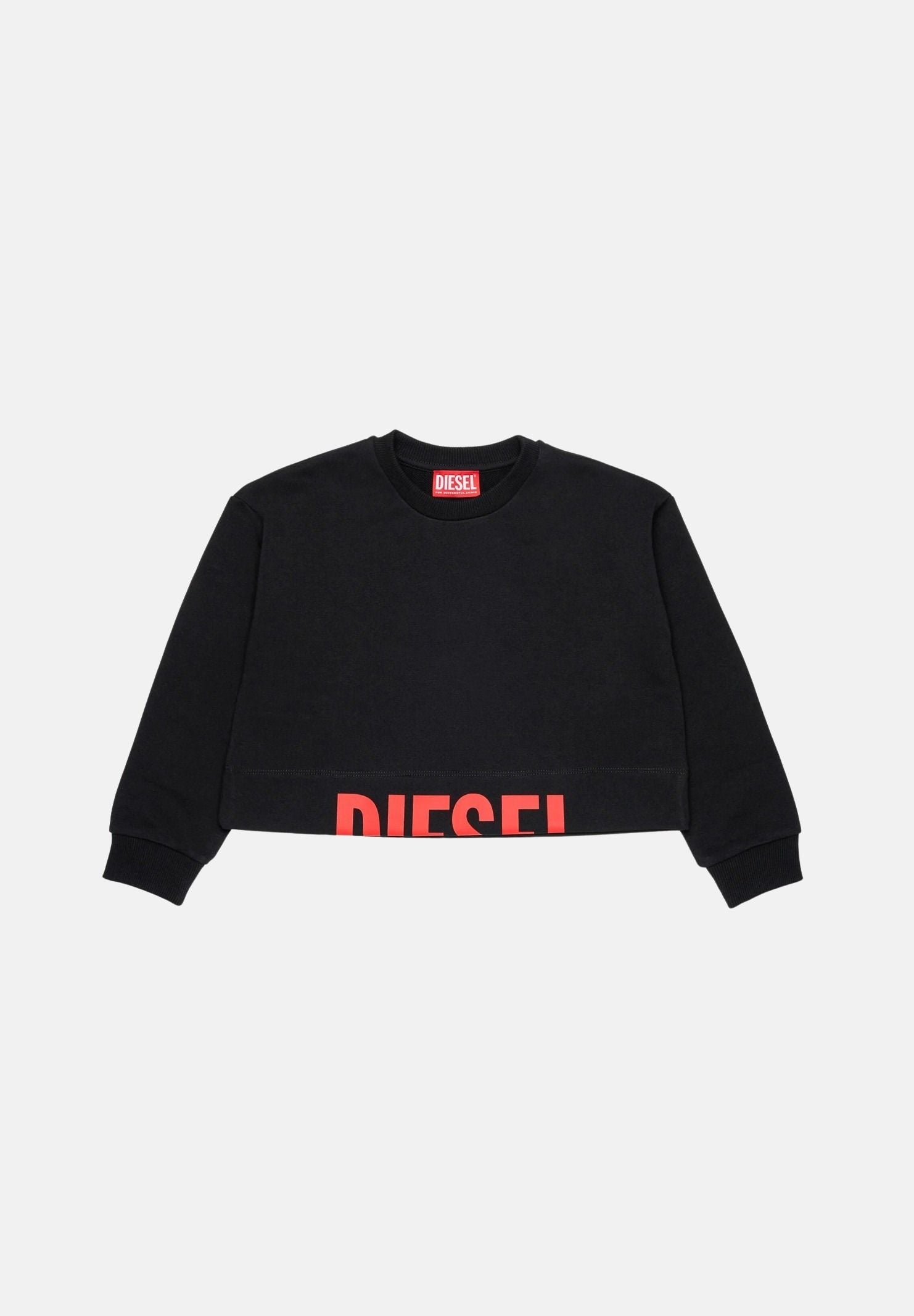 DIESEL Felpa cropped colore nero, per donna, ragazzi e  bambini con logo frontale J02936KYAZ3 K900 DIESEL 