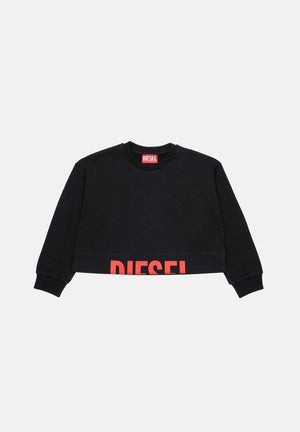 DIESEL Felpa cropped colore nero, per donna, ragazzi e  bambini con logo frontale J02936KYAZ3 K900 DIESEL 