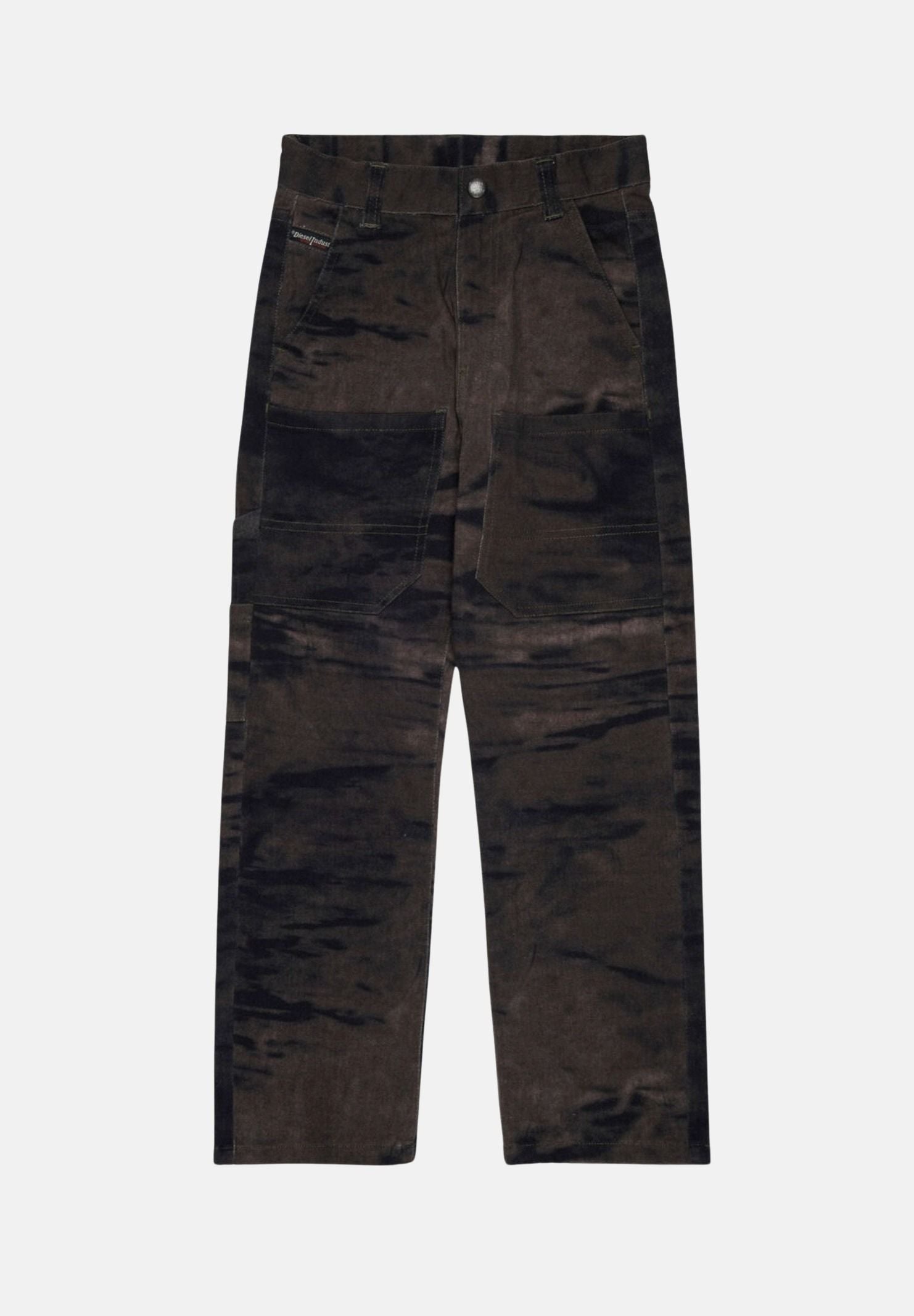 DIESEL Pantaloni PJAKE camouflage verde, colore basico verde, donna. J02958KXBT8 K50C DIESEL 
