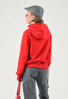 DIESEL Felpa SVELLYHOOD OVER con cappucio , red blood, rosso  per donna, ragazzi e bambini con maxi logo Oval D J029650GEAD K405 DIESEL 