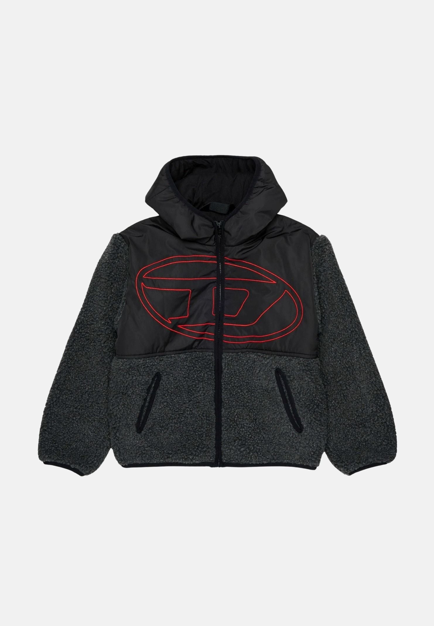 DIESEL Piumino ASPHALT, grigio antracite per donna, ragazzi e bambini con maxi logo J029790QFAH K910A DIESEL 