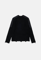 DIESEL Maglione KAMAR nero, per donna, ragazzi e bambini con orli effetto destroyed e logo Oval D ricamato sulla manica. J02980KYA2G K900 DIESEL 