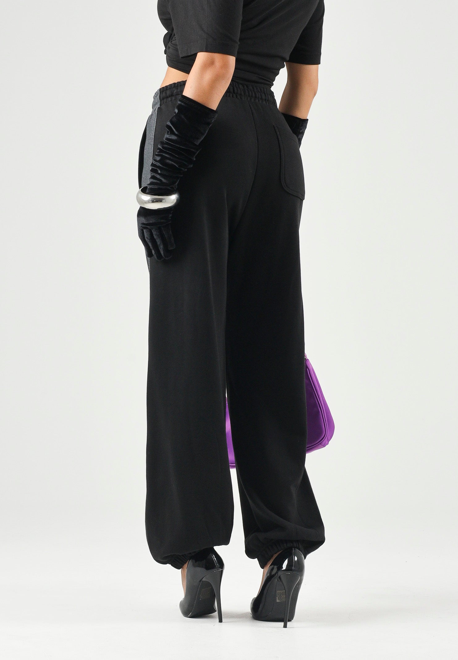DIESEL Pantalone jogger PTEAN nero, per donna, ragazzi e bambini con bande laterali J029830GEAD K900 DIESEL 