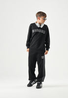 DIESEL Felpa girocollo SJEANS OVER nero, per donna, ragazzi e bambini con logo Diesel frontale effetto sfrangiato. J029850GEAD K900 DIESEL 