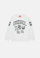DIESEL Felpa girocollo SBAND  Off White, per donna, ragazzi e bambini con stampe logo stile college, J029880GEAD K141 DIESEL 
