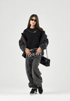 DIESEL Felpa FELPA CON STAMPA COLLANA nero nero, colore basico nero, donna. J03014KYAZ3 K900 DIESEL 