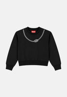 DIESEL Felpa FELPA CON STAMPA COLLANA nero nero, colore basico nero, donna. J03014KYAZ3 K900 DIESEL 