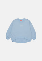 DIESEL Felpa SALILLY colore brand Dusty Blue,azzurro cielo, per donna, ragazzi e bambini con logo Oval D J03017KYAZ3 K80U DIESEL 