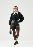 DIESEL Felpa SALILLY nera, per donna, ragazzi e  bambini  con logo Oval D frontale e linea morbida. J03017KYAZ3 K900 DIESEL 