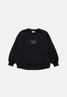 DIESEL Felpa girocollo SALILLY nera, per donna, ragazzi e  bambini  con logo Oval D frontale e linea morbida. J03017KYAZ3 K900 DIESEL 