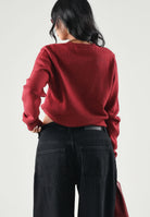 DIESEL Maglia girocollo syrah-rosso per donna,ragazzi e bambini con logo ricamato sul petto. J03028KYAYX K440 DIESEL 