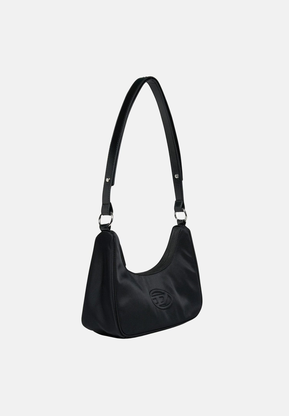 DIESEL Borsa a spalla WUNSY - NYLON SHOULDER nero da donna con logo Oval-D. J03143KXBEW K900 DIESEL 