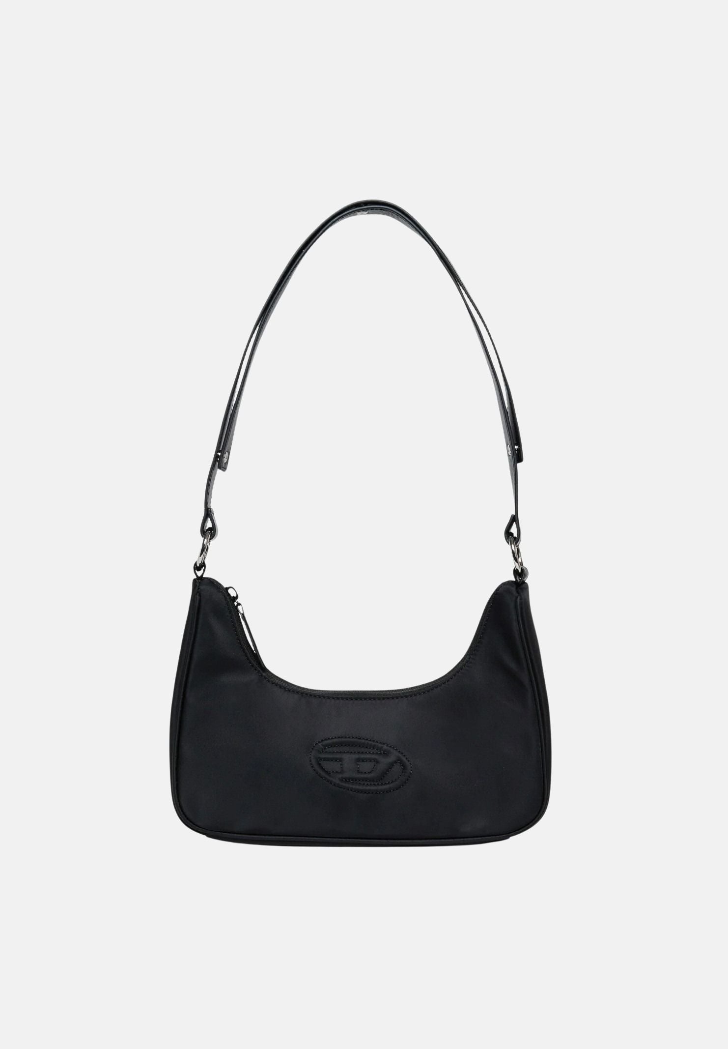 DIESEL Borsa a spalla WUNSY - NYLON SHOULDER nero da donna con logo Oval-D. J03143KXBEW K900 DIESEL 