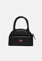DIESEL Borsa mini D-BOWL BAG nera per donna, ragazza e bambina con manici tubolari e  logo Oval D rosa. J03144KXBVG K900 DIESEL 