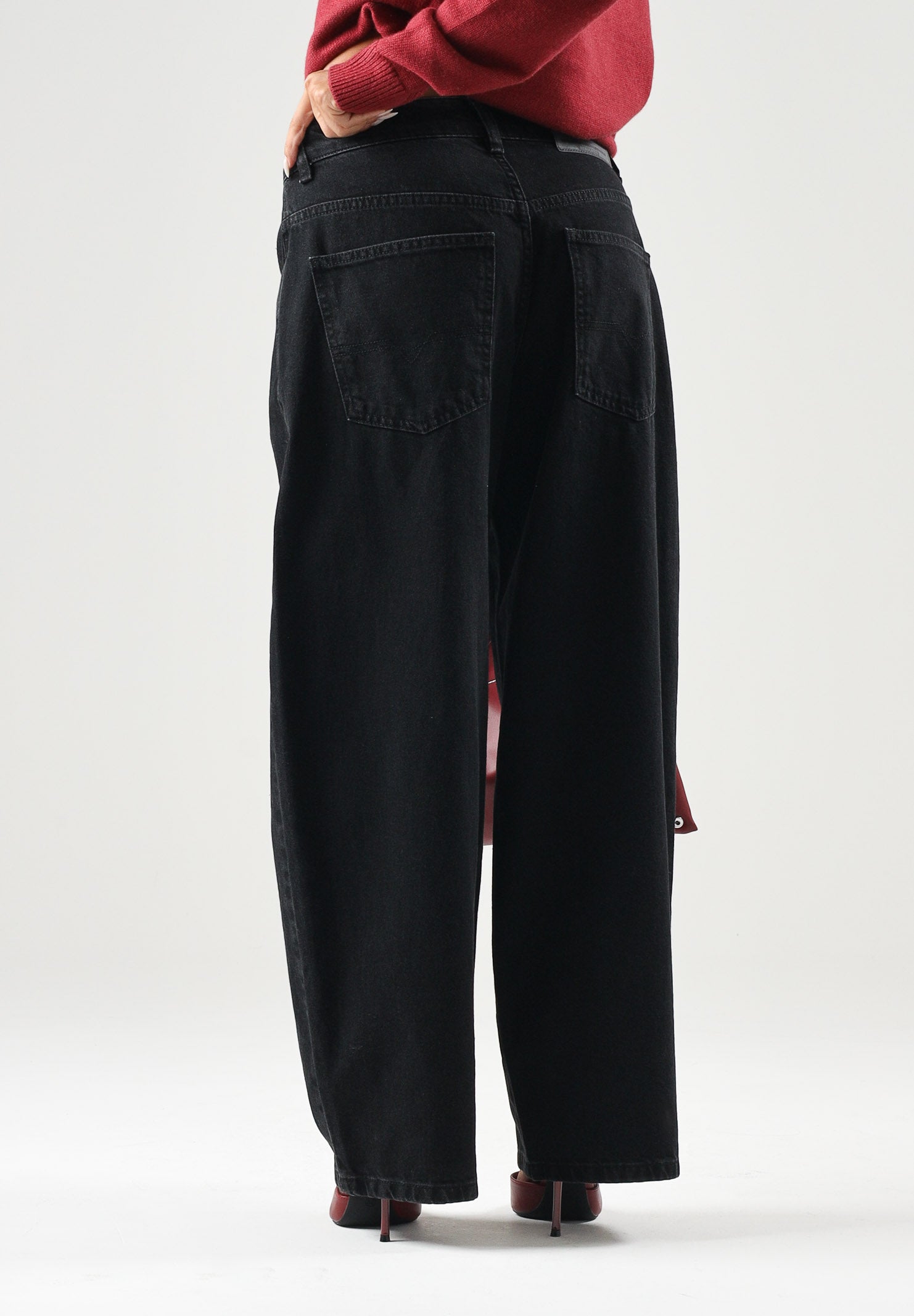 DIESEL Jeans D-ROXY-J nero per donna, ragazzi e bambini coon gamba ampia J03151KXBUA K02 DIESEL 