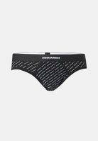 DSQUARED2 Slip Intimo nero da uomo con banda elastica in vita e motivo logo all-over. D9H136390S 001 DSQUARED 