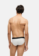 DSQUARED2 Slip Intimo bianco da uomo con banda elastica in vita e motivo logo all-over. D9H136390S 100 DSQUARED 