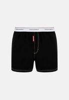 DSQUARED2 Boxer nero per uomo con cuciture a contrasto d'ispirazione denim D9LDG6350 001 DSQUARED 