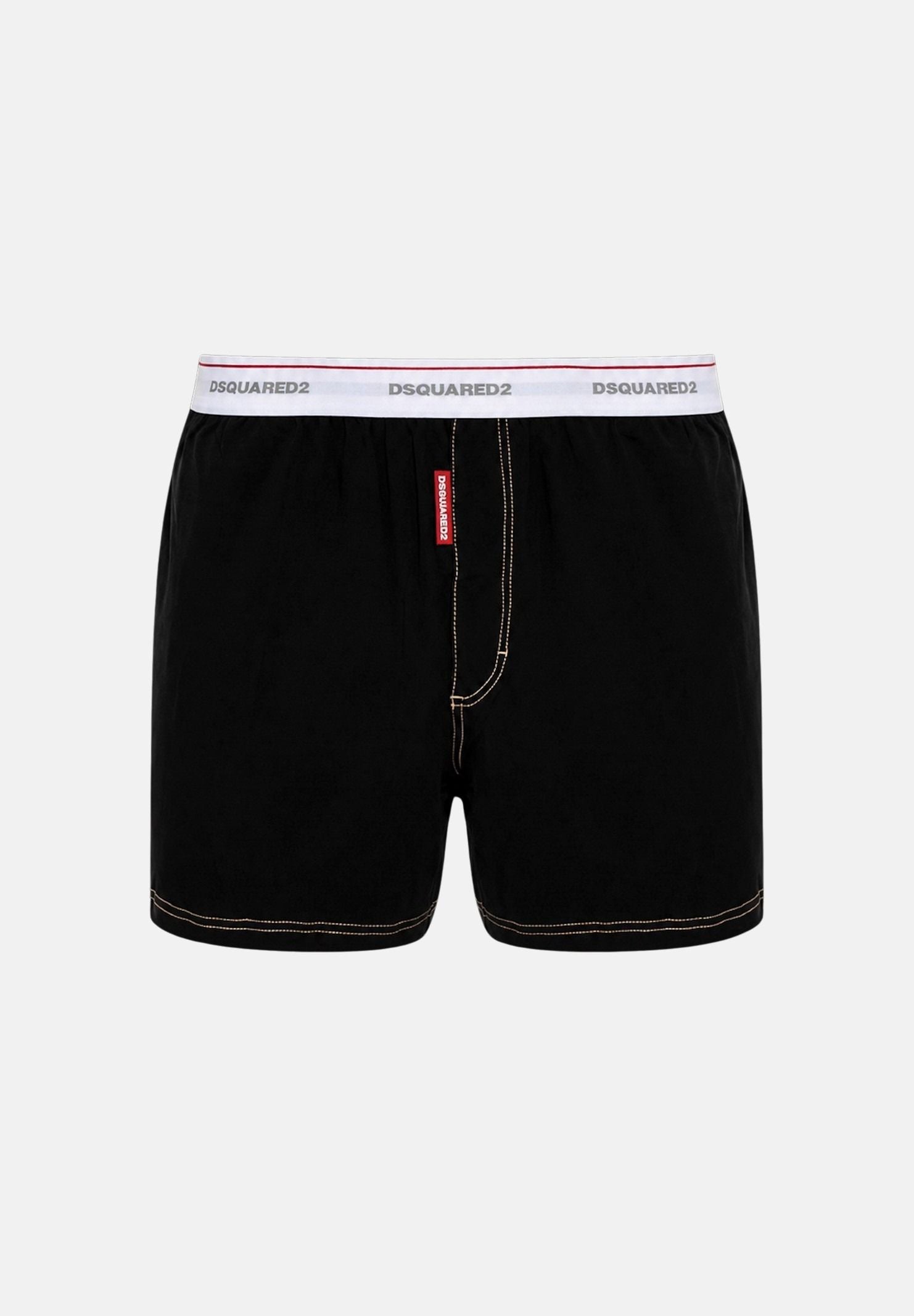 DSQUARED2 Boxer nero per uomo con cuciture a contrasto d'ispirazione denim D9LDG6350 001 DSQUARED 