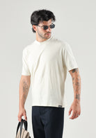 DSQUARED2 T-shirt manica corta  ivory-panna per uomo con patch logo applicato D9M946460 105 DSQUARED2 