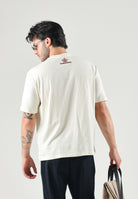 DSQUARED2 T-shirt manica corta  ivory-panna per uomo con patch logo applicato D9M946460 105 DSQUARED2 