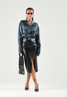 DSQUARED2 Camicia manica lunga denim blu per uomo e donna con taschino frontale applicato D9H386410 454 DSQUARED2 