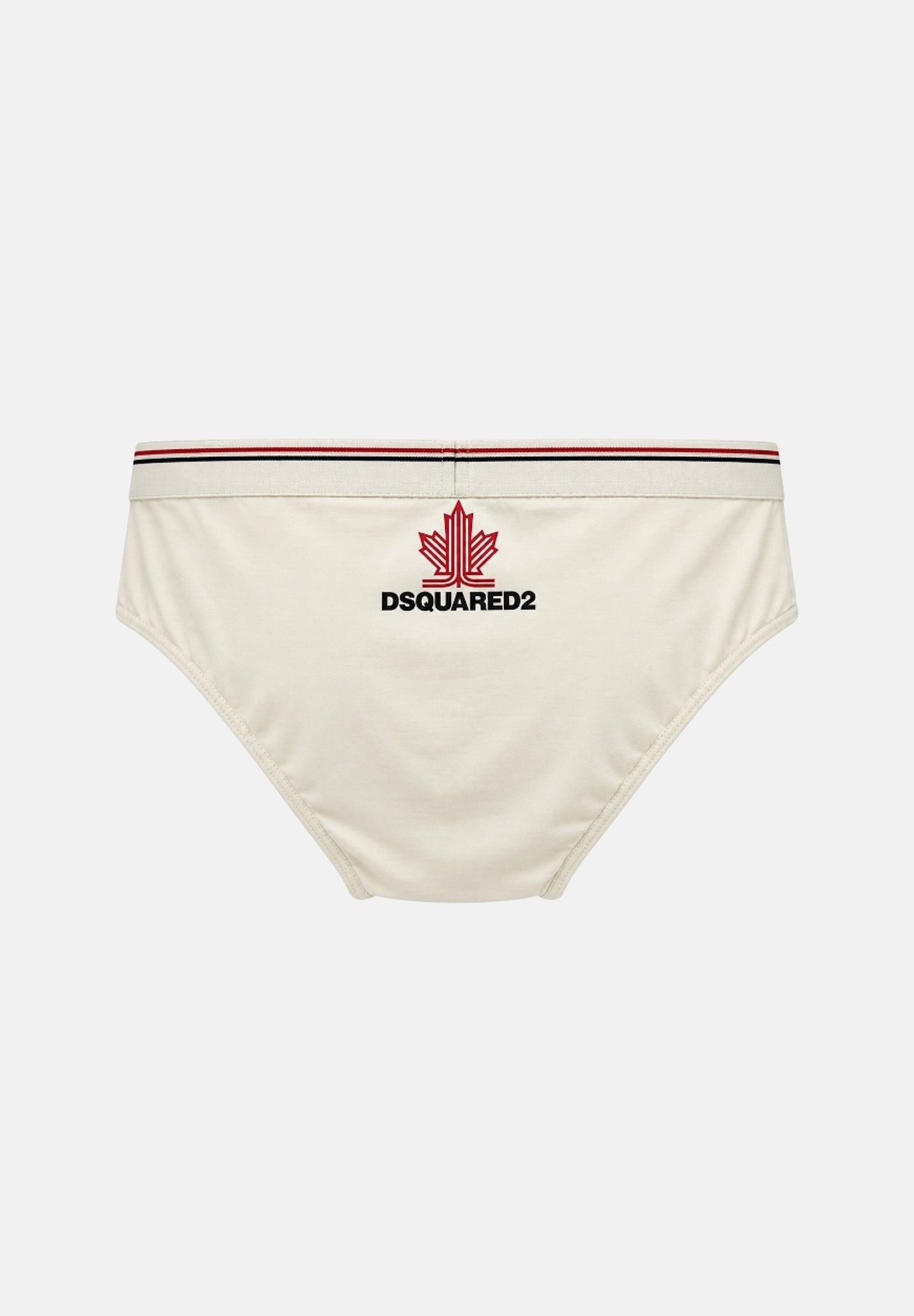 DSQUARED2 Slip bianco- ivory per uomo con elastico in vita logato D9L626460 105 DSQUARED2 